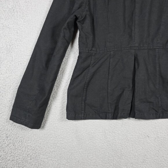 Banana Republic Jacket Womens Size 8 Black Cotton Linen Blend Y2K Grunge Goth - Picture 9 of 14